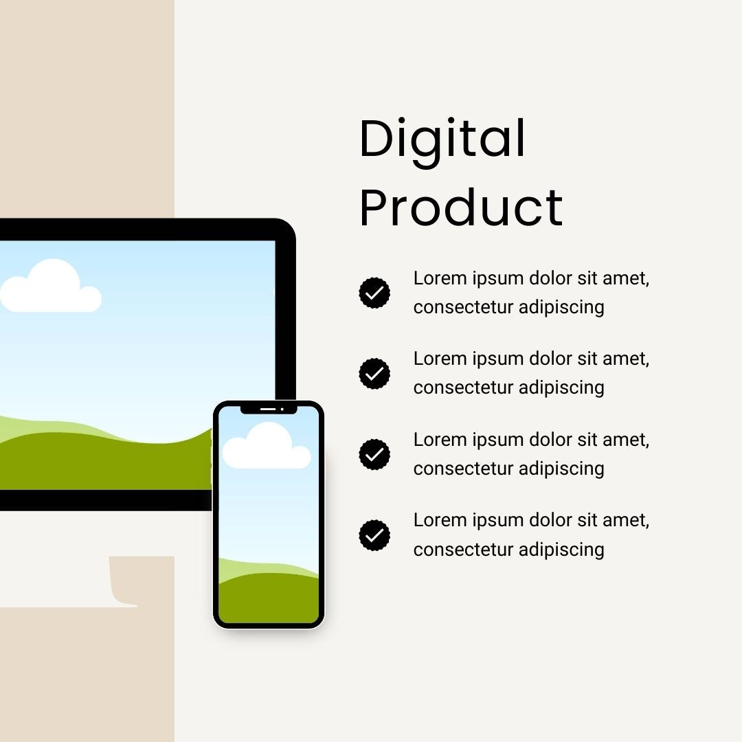 Digital Product Mockup Template Kit (100 Canva Templates) Sage and Beige